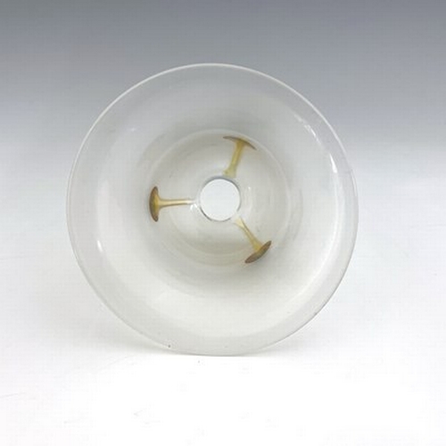 681 - An Arts and Crafts type glass light shade, possibly Stevens and Williams, the frosted bell form bowl... 