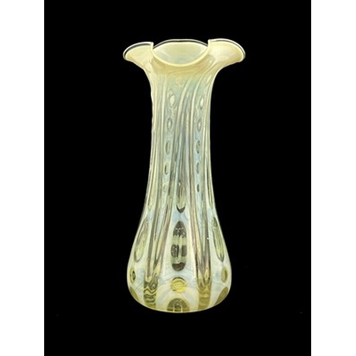 685 - An Arts and Crafts opalescent glass vase, circa 1890, possibly Kempton or Stourbridge, bulbous form ... 