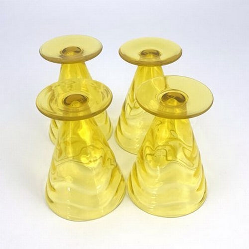 742 - Thomas Pitchford for Thomas Webb, a set of four Art Deco Venetian Ripple glass beakers, circa 1933, ... 