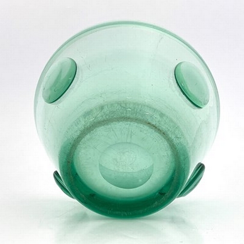 746 - James Hogan for James Powell and Sons, Whitefriars, an Art Deco Emerald green glass bowl, model 8872... 