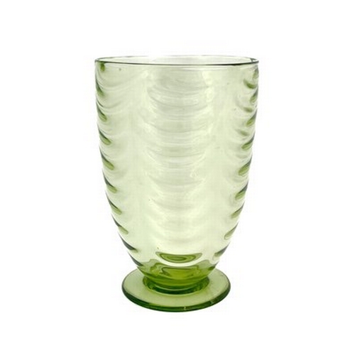 747 - William Wilson for James Powell and Sons, Whitefriars, a Sea Green glass footed vase, model 9147, op... 