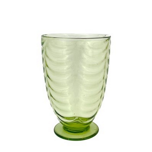 747 - William Wilson for James Powell and Sons, Whitefriars, a Sea Green glass footed vase, model 9147, op... 