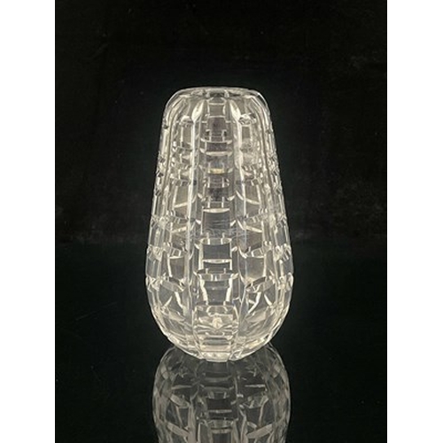 751 - Miroslav Havel for Waterford, a Modernist cut glass Tralee vase, circa 1960s, conical ovoid form, cu... 