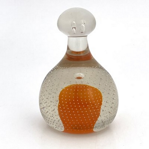 760 - Geoffrey Baxter for James Powell and Sons, Whitefriars, a cased Tangerine glass controlled bubble do... 