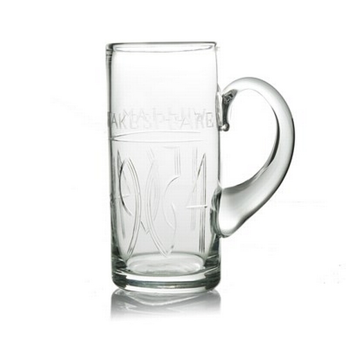 762 - David Hammond for Thomas Webb, a commemorative Shakespeare glass tankard or mug, 1964, cylindrical f... 