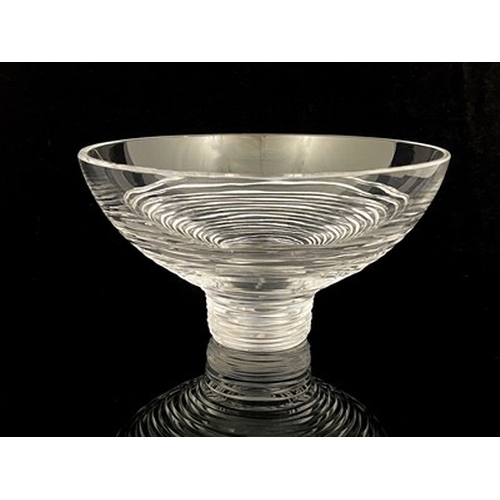 777 - Jasper Conran for Waterford Crystal, a Strata glass bowl, circa 2005, footed hemispherical form, cut... 