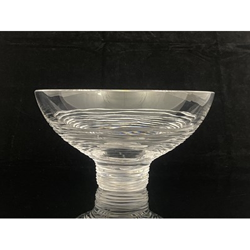 777 - Jasper Conran for Waterford Crystal, a Strata glass bowl, circa 2005, footed hemispherical form, cut... 