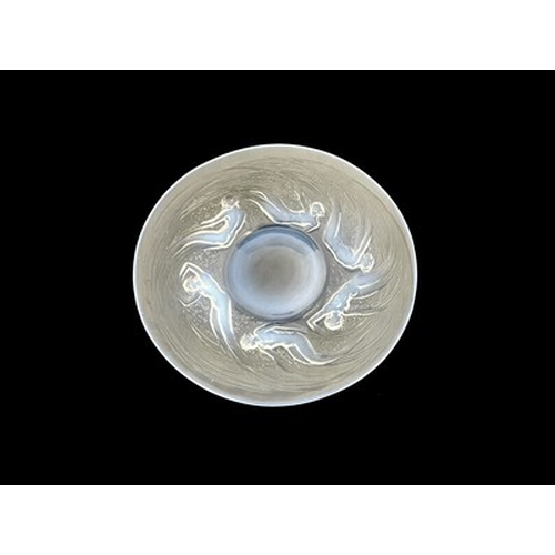 781 - Rene Lalique, an Ondines opalescent glass plate, model 3003, designed circa 1921, frosted and polish... 