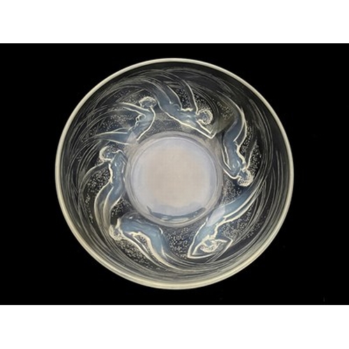 782 - Rene Lalique, an Ondines opalescent glass bowl, model 380, designed circa 1921, frosted and polished... 