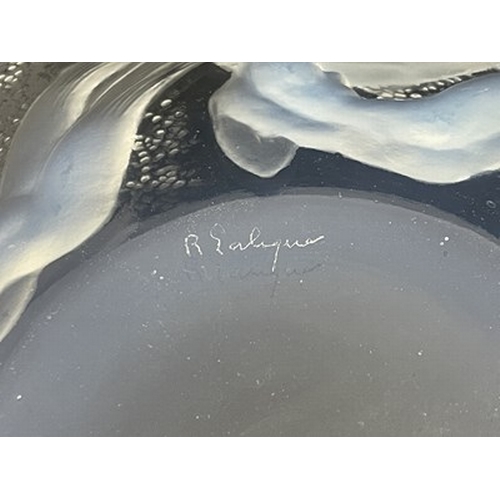 785 - Rene Lalique, an Ondines opalescent glass plate, model 3003, designed circa 1921, frosted and polish... 