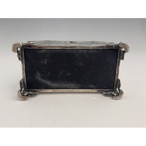 81 - Kate Harris for William Hutton, an Arts and Crafts silver jewellery casket, London 1902, cuboid form... 