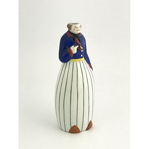 828 - J Bastard for Robj, an Art Deco novelty figural bottle flask, circa 1925, modelled as a Dutch man ho... 