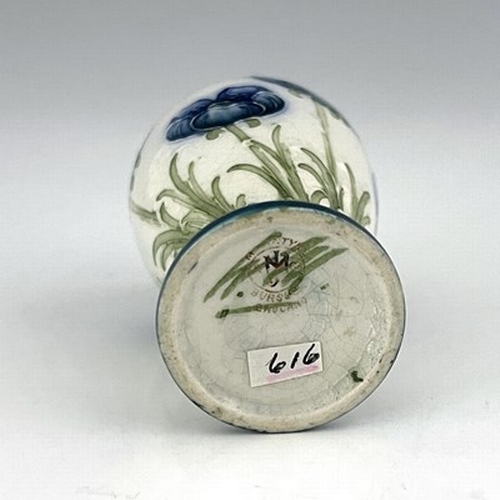 835 - William Moorcroft for James MacIntyre, a miniature Blue Poppy vase, circa 1903, footed and shouldere... 