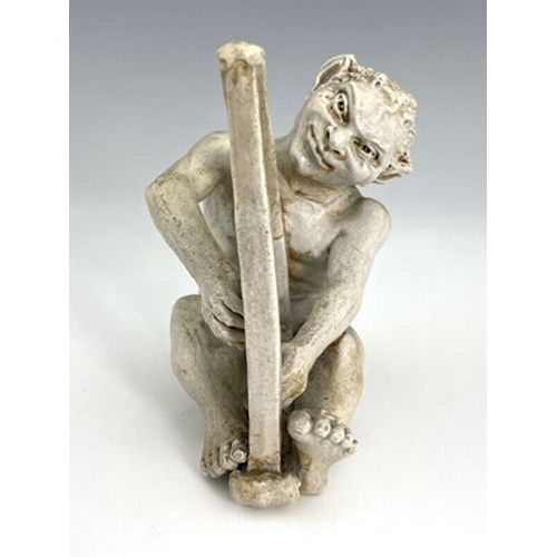 851 - Robert Wallace Martin for Martin Brothers, a stoneware musical imp figure, 1906, modelled playing th... 