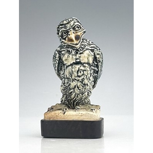 854 - Robert Wallace Martin for Martin Brothers, a miniature stoneware Barrister bird sculpture, 1913, mod... 