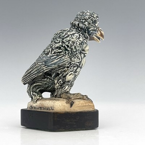 854 - Robert Wallace Martin for Martin Brothers, a miniature stoneware Barrister bird sculpture, 1913, mod... 