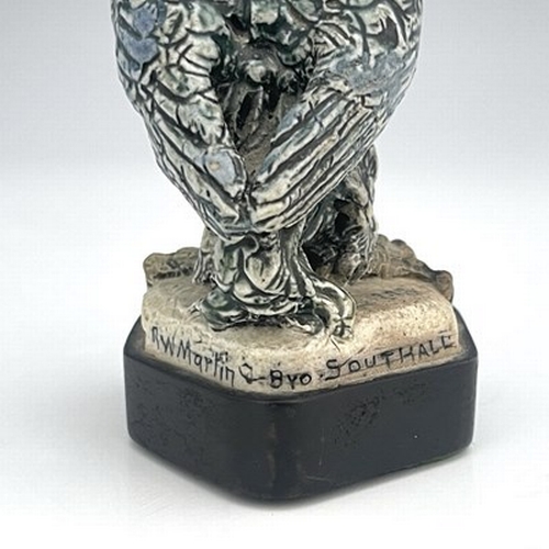 854 - Robert Wallace Martin for Martin Brothers, a miniature stoneware Barrister bird sculpture, 1913, mod... 