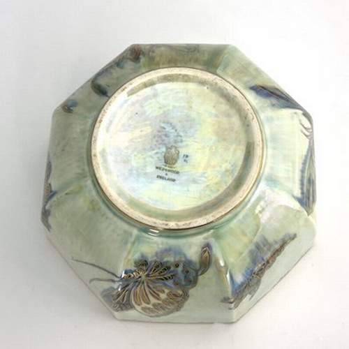 867 - Daisy Makeig Jones for Wedgwood, a Dragon lustre vase and a butterfly octagonal bowl, Z4831, footed ... 