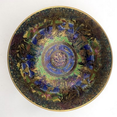 872 - Daisy Makeig-Jones for Wedgwood, a Fairyland lustre Imperial bowl, the interior decorated in the Jum... 