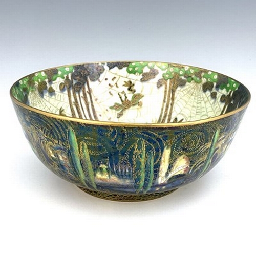 876 - Daisy Makeig-Jones for Wedgwood, a Fairyland lustre Imperial bowl, Woodland Elves III, Feathered Hat... 