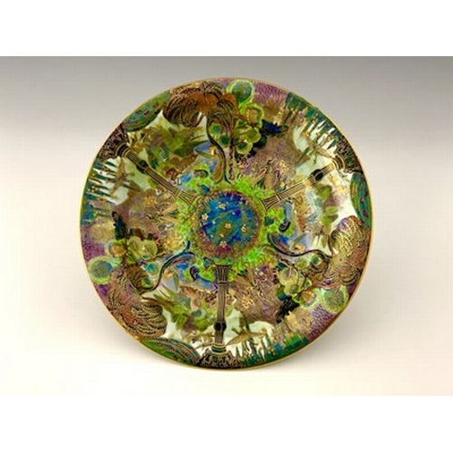 882 - Daisy Makeig-Jones for Wedgwood, a Fairyland lustre Lily tray, Garden of Paradise, Variation I desig... 