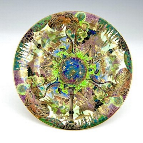 882 - Daisy Makeig-Jones for Wedgwood, a Fairyland lustre Lily tray, Garden of Paradise, Variation I desig... 