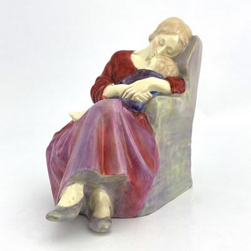 885 - Leslie Harradine for Royal Doulton, Contentment, HN1323, modelled as a mother and child asleep, pink... 