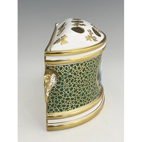 897 - Stefan Nowacki for Lynton porcelain, a two handled demi-lune bough pot, circa 1984, painted with Dut... 