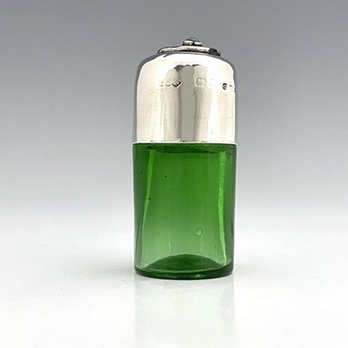 90 - Archibald Knox for Liberty and Co., a Cymric Arts and Crafts silver and enamelled glass scent bottle... 