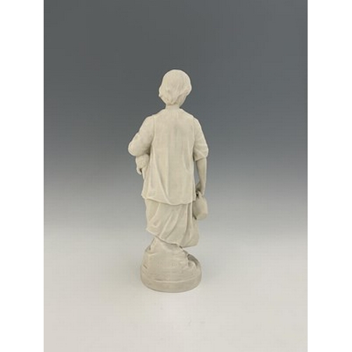 903 - Louis Malempre for Copeland, a Parian figure of a child with a dog, made for the Crystal Palace Art ... 