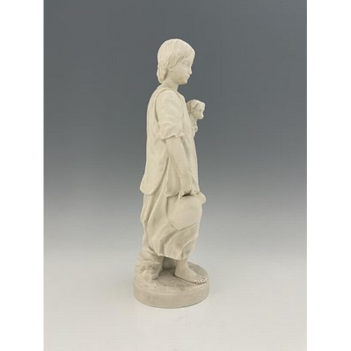 903 - Louis Malempre for Copeland, a Parian figure of a child with a dog, made for the Crystal Palace Art ... 