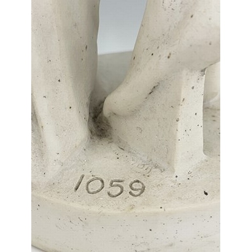 913 - Thomas Brock for Royal Worcester, Bather Surprised, a glazed parian figure, modelled as a nude woman... 