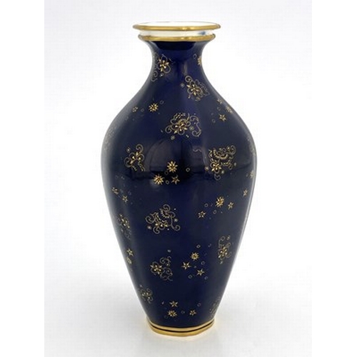 933 - W E J Dean for Royal Crown Derby, a marine painted vase, shouldered form, decorated with a stormy co... 