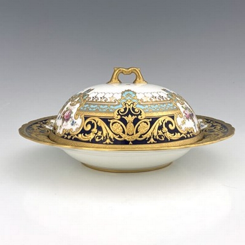 944 - Albert Gregory and George Darlington for Royal Crown Derby, a muffin dish and cover from the Judge G... 