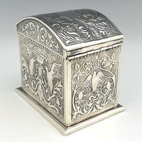 98 - John F Banks for Keswick School of Industrial Arts, an Arts and Crafts silver tea caddy, Birmingham ... 