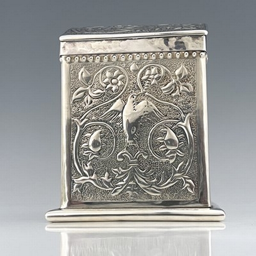 98 - John F Banks for Keswick School of Industrial Arts, an Arts and Crafts silver tea caddy, Birmingham ... 