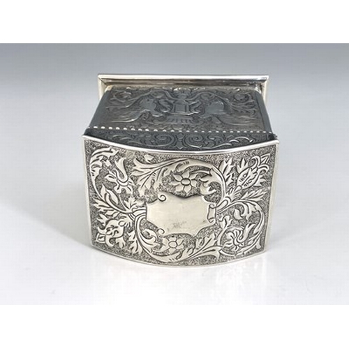 98 - John F Banks for Keswick School of Industrial Arts, an Arts and Crafts silver tea caddy, Birmingham ... 