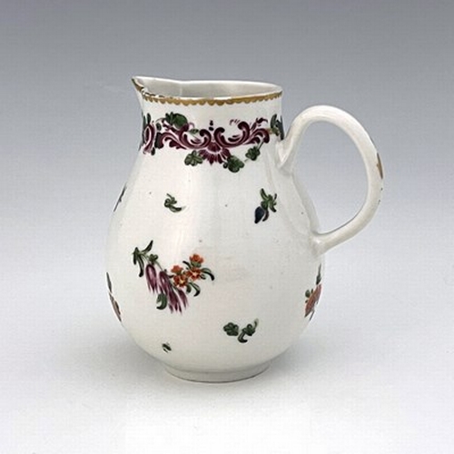 994 - A Richard Champion, Bristol porcelain jug, circa 1770, painted with floral sprigs and sprays below a... 