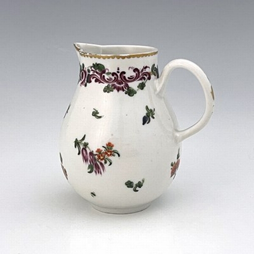 994 - A Richard Champion, Bristol porcelain jug, circa 1770, painted with floral sprigs and sprays below a... 