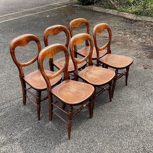 1039 - A set of six dining chairs, on turned supports (6)