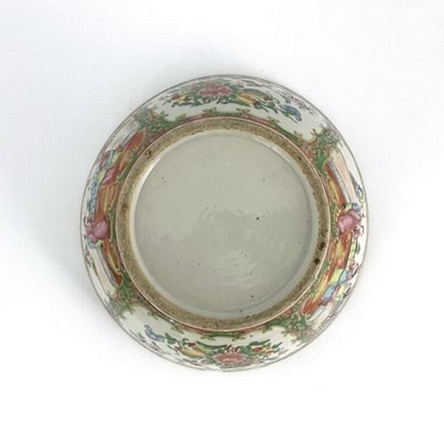 176 - A Chinese Canton Famille rose bowl, Qing Dynasty, 19th Century, decorated with panels of narrative f... 