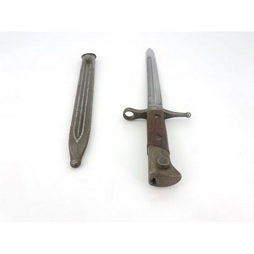 235 - An Italian M1891 Carcano 'Special Troops' knife bayonet by Fabbrica D'Armi Di Terni, two piece woode... 