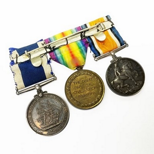 284 - Three Royal Navy medals, to include two WW2 Royal Navy, and Royal Navy 'Long Service, Good Conduct' ... 