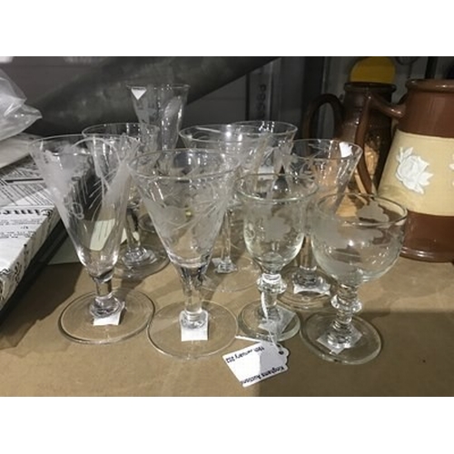 3A - A collection of 19th engraved and etched drinking glasses