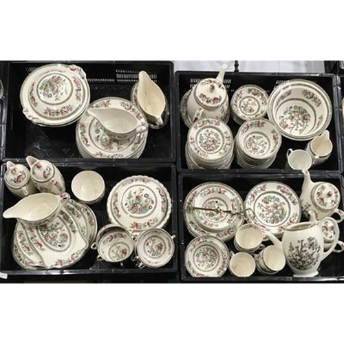 50 - A collection of Johnson Bros Indian Tree pattern tea and dinner ware, including tureens and covers, ... 