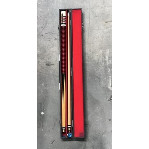 6 - A cased two piece snooker cue