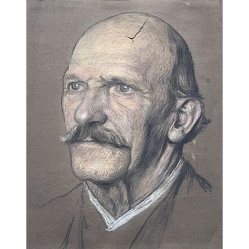 772A - William Francis Vere Kebbell (Australian, 1888-1963 Portrait of an elderly gentleman, pastel on pape... 