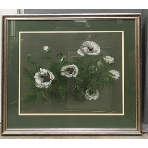 795 - Dawn Cookson (British, 1925-2005), White Poppies, signed and dated 1989 l.r., titled verso, pastel, ... 