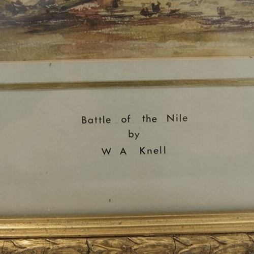 812 - William Adolphus Knell (British, 1805-1875), Battle of the Nile, a pair, one signed l.r., titled on ... 