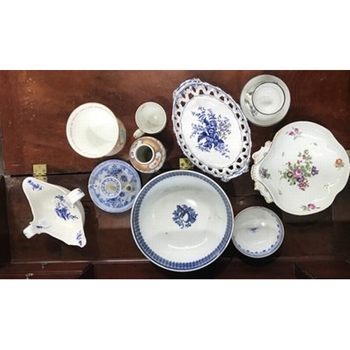 94 - A collection of 18th and early 19th century English ceramics, including monochrome printed pearlware... 